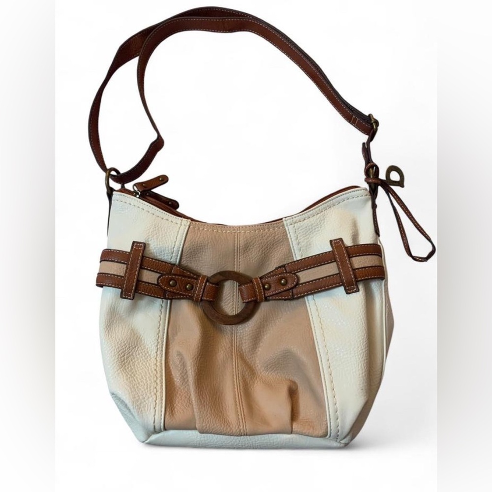 b.o.c. Born Concept Tri-Color Leather Crossbody Bag - Tan/Ivory